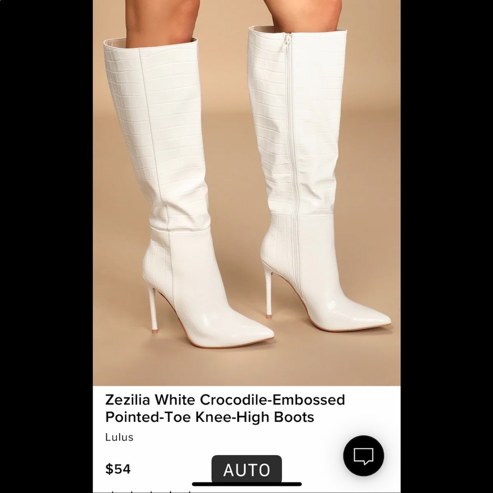 Brand new white boots from Lulus